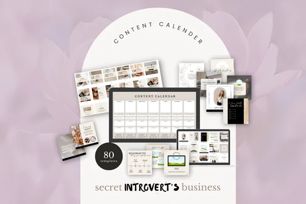 Mockup of content calendar and social media templates